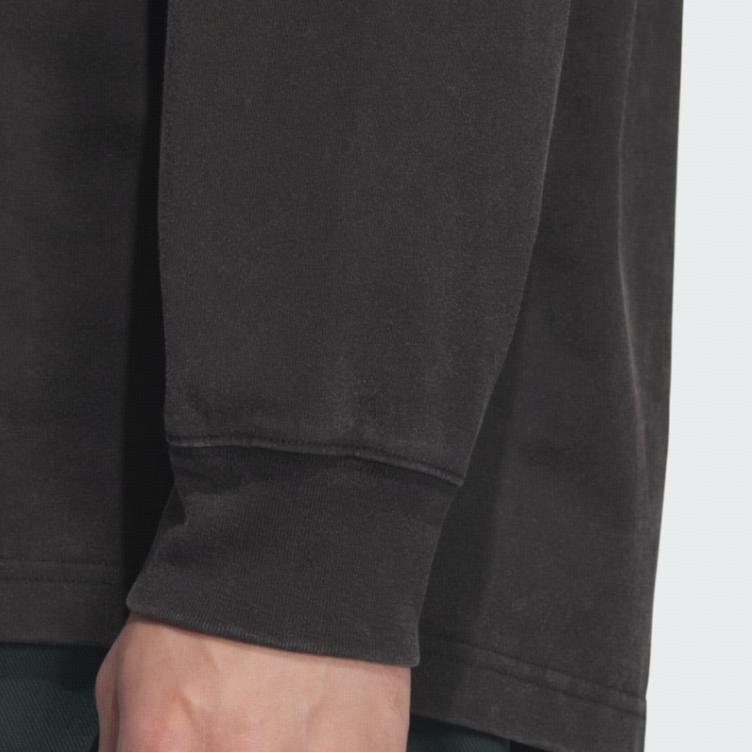 Adidas Originals Long Sleeve Top Retro Sports Casual Comfortable Solid Color Crew Neck Long Sleeve T-Shirt Men Tops Black JV6938