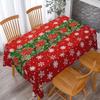 Christmas Poinsettia Pine Needles Snowflake Tablecloth for Table Decor Washable Kitchen Dining Tablecloth Christmas Decorations