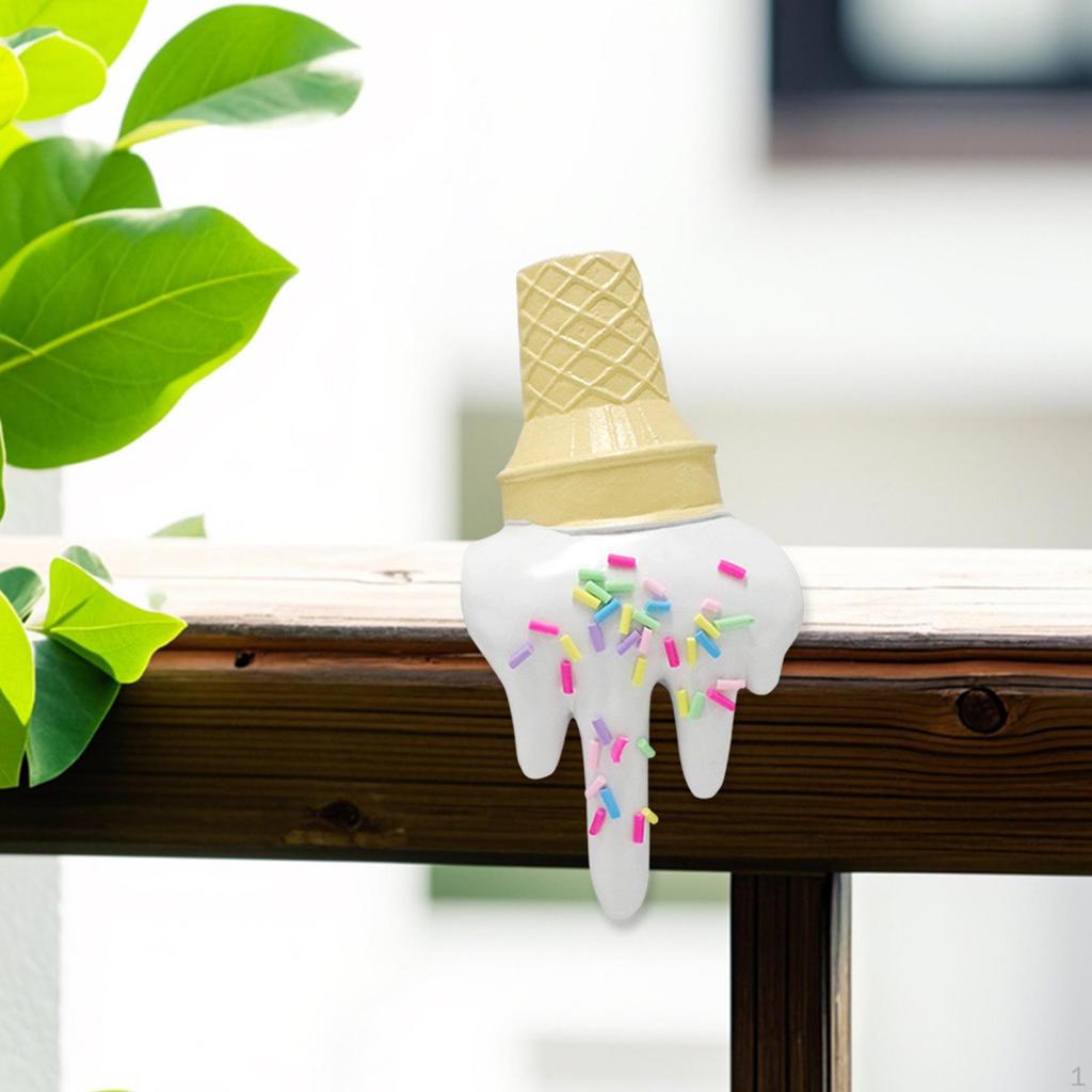 Melting Ice Cream Cone Figurine Statue ,Summer Beach Cool Prop Simulated Crafts Creative