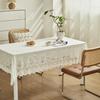 Vintage White Lace Tablecloth Tea Table Bedside Table Washing Machine Refrigerator Rectangular Dust Cover Cloth Sofa Decoration Dust Towel Home Decora