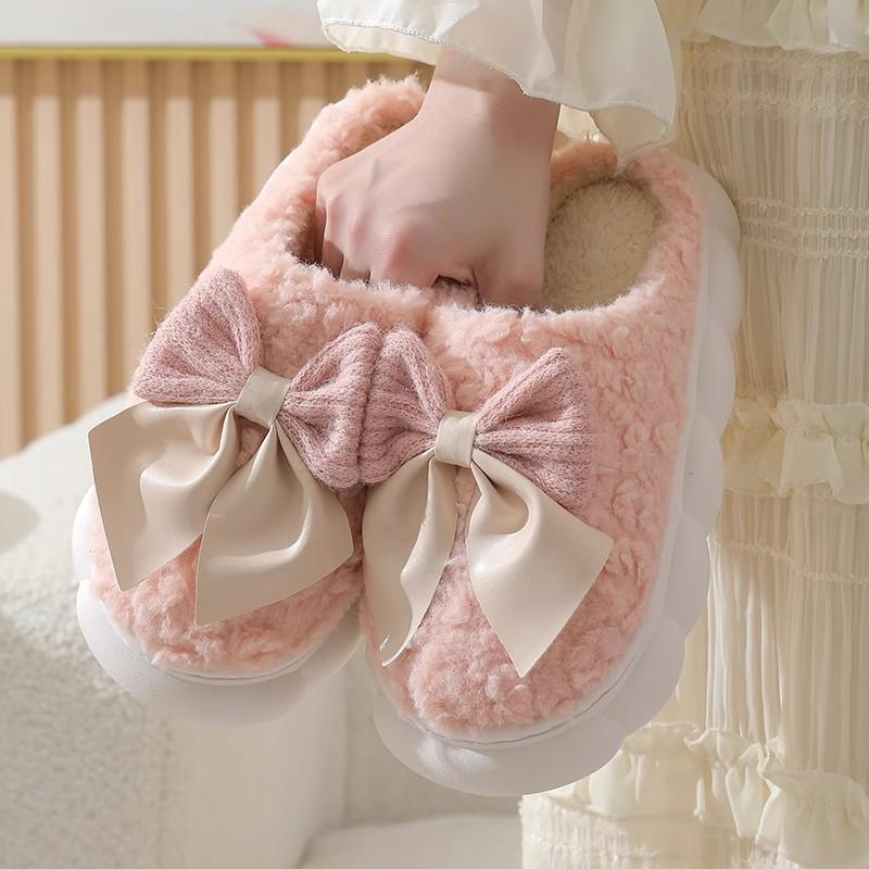 Cotton slippers autumn and winter 2025 new indoor home thick-soled plush slippers winter
