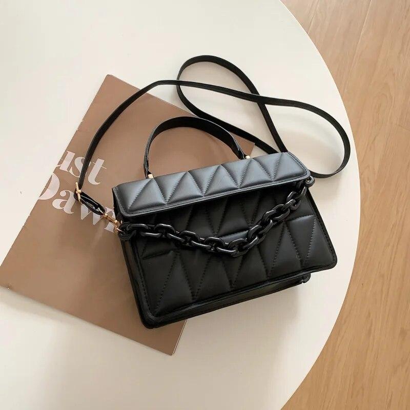 Square Plaid Small Handbags Crossbody Bags For Women  Chain Shoulder Bag For Travel