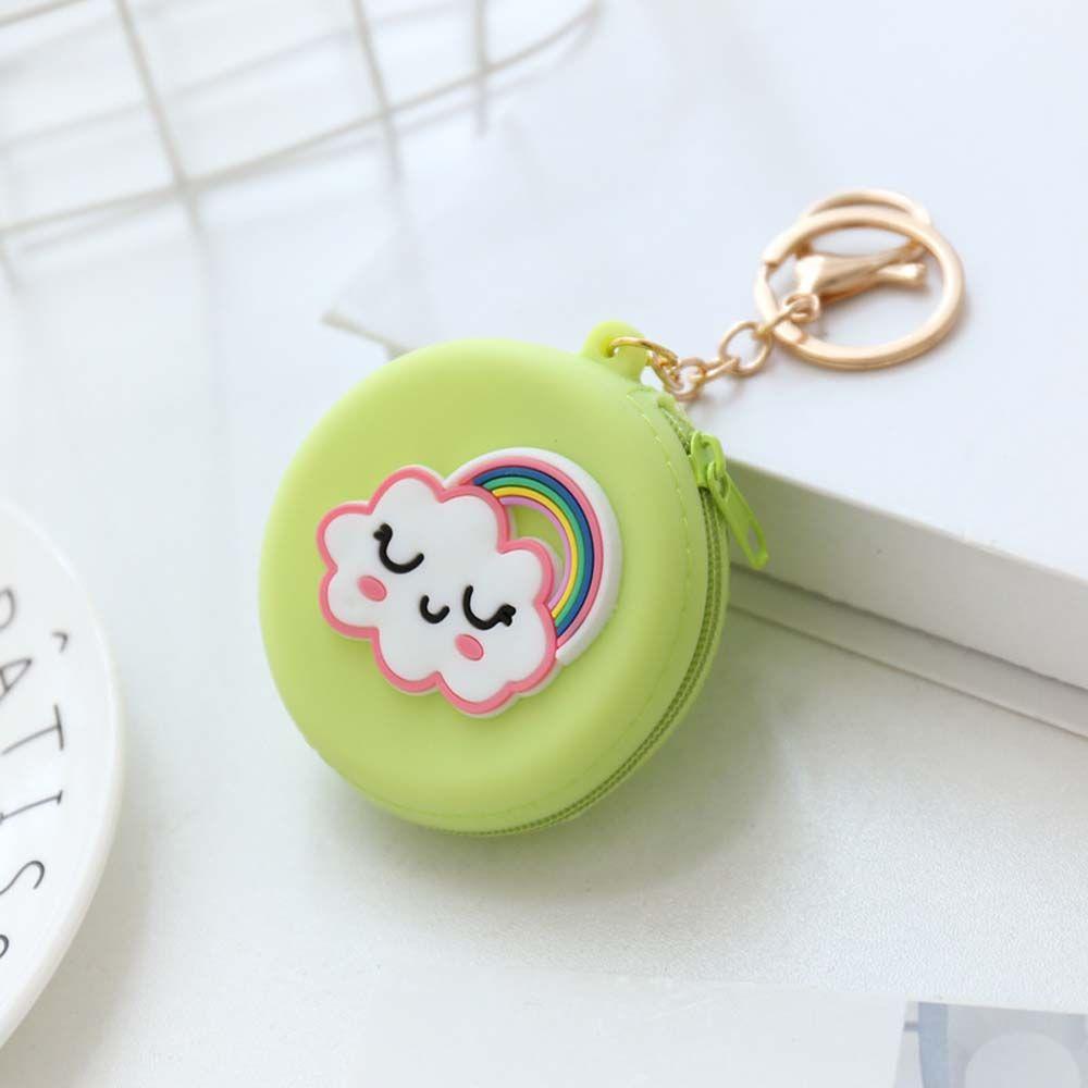 Kid Gift Cartoon Round Silicone Headset Bag Wallet Change Pouch Bag Coin Purse