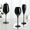2024 Black Simple Red Wine Cup Star Shine Black Champagne Cup Black Lacquer Wine Cup Blind Glass Stemware