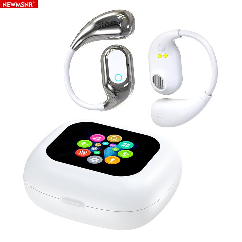 HD Touch Screen Clip-on Earphones Surround Sounds Wireless Bluetooth Headphones Noise Reduction Headset Sports Earbuds In HD Mic