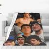J-Josh Hutchersons Flannel Blankets Actor Smile Super Warm Throw Blanket for Couch Chair Picnic Print Bedspread Sofa Bed Cover