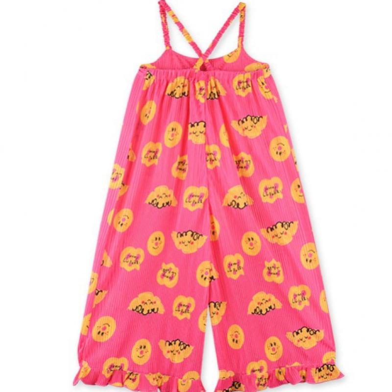 [lilypuri] Summer Cardigan Jumpsuit Top And Bottom  Dark Pink 