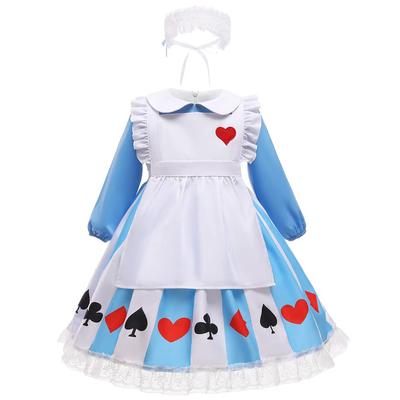 Alice Maid Halloween Long Princess Set [RPFLQ] Dress, Girls' Cosplay, Costume, Apron, Sleeves, Costume, Cute, Moe, Event, Activities, 3-Piece (90)