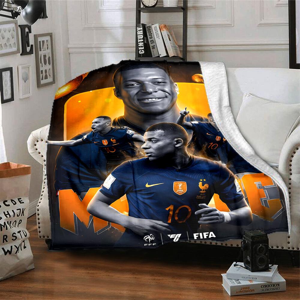 Mbappe's Dynamic Celebration Blanket Soft & Cozy Suitable for Chair Livingroom Bedding Four Seasons Multipurpose Warmthful Decor