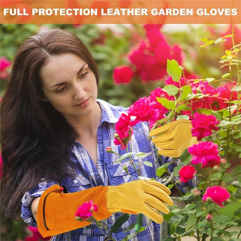 AAAF Thorn-Proof Rose Pruning Gloves Long Gardening-Gloves Heavy Duty Gauntlet-M For Men/Women