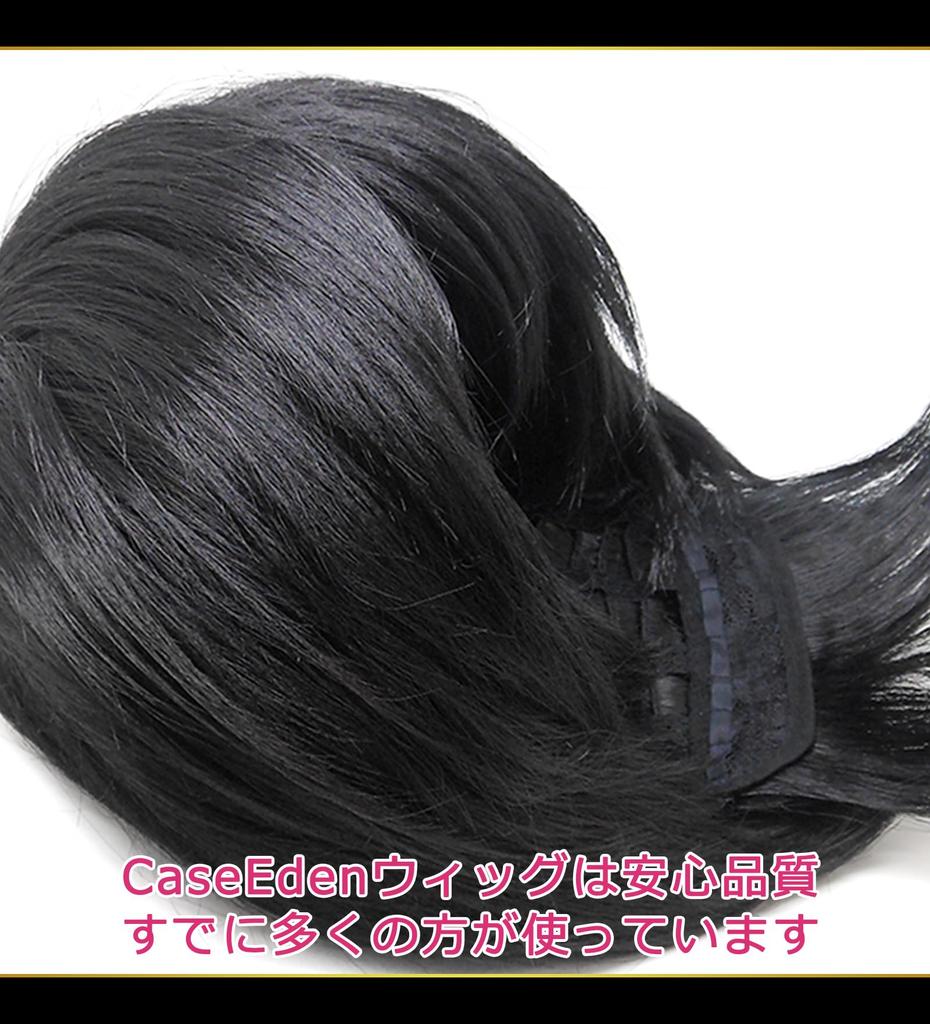 CaseEden Cosplay Wig, Short, 30cm, for Male Characters, Heat-Resistant, Black Hair, Includes 2 Wig Nets