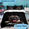 Custom Name 3PCS Pomeranian Through Hole. Bedding Set Including 1pc Duvet Cover And 2pcs Pillowcases for Bedroom, Dormitory Gift Home Decor