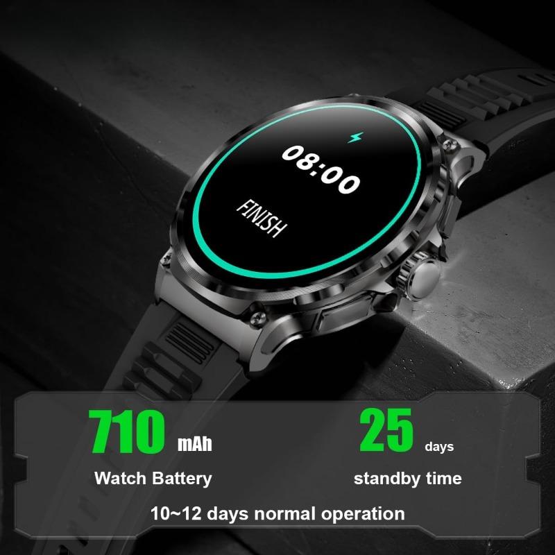 SACOSDING 1.85 duży ekran 710mah bateria Bluetooth smartwatch z pomiarem tętna i tlenu, wielofunkcyjny smartwatch do ćwiczeń