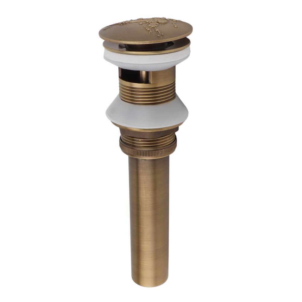 Antique Brass Sink Drain Brass Material Sink Drain Stopper Vintage Vessel Sink Drain  For Bathroom