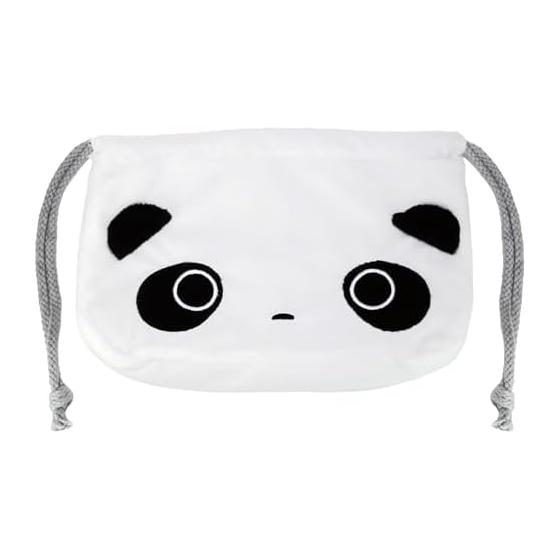 Stuffed animal face drawstring bag Tare Panda