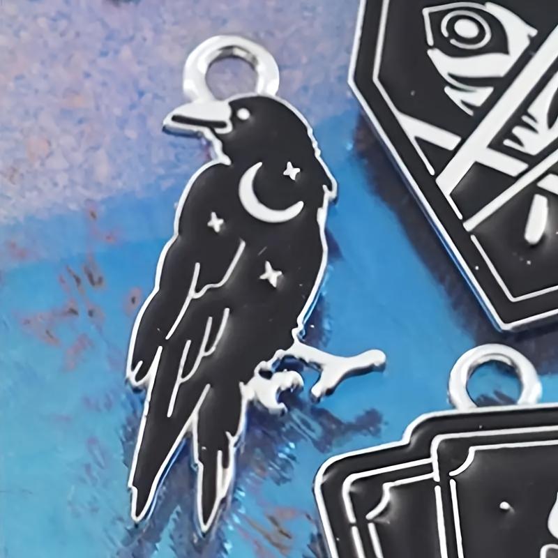 Alloy Black Crow Pendant Accessories Handmade Bracelet Necklace Jewelry Accessories