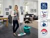 Set lave sol avec seau essoreur à roulettes leifheit profi xl mobile 55099, balais à plat serpillière 360° avec 2x housse micro duo