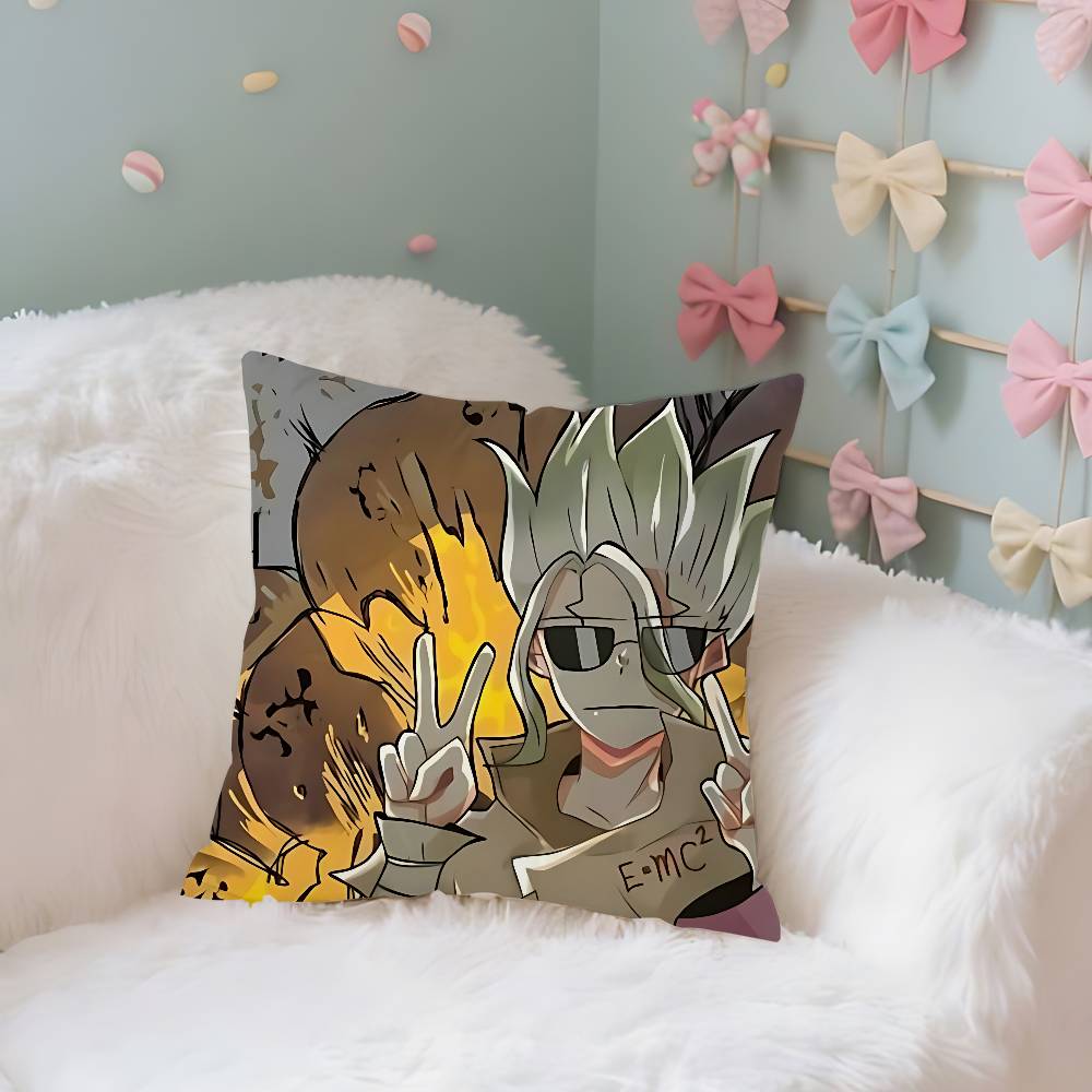 Dr. Stone Case Plush Fabric Soft Pillowcase Double Sided Print Cushion Cover Household Gifts