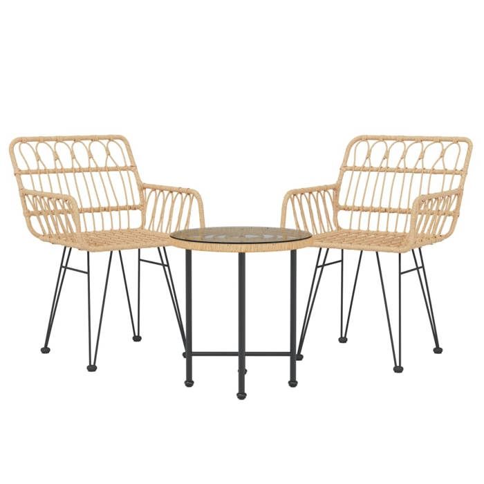VidaXL 3-Piece Garden Dining Set, Dining Chairs with Armrests, Furniture Set with Table, Furniture of 3157829