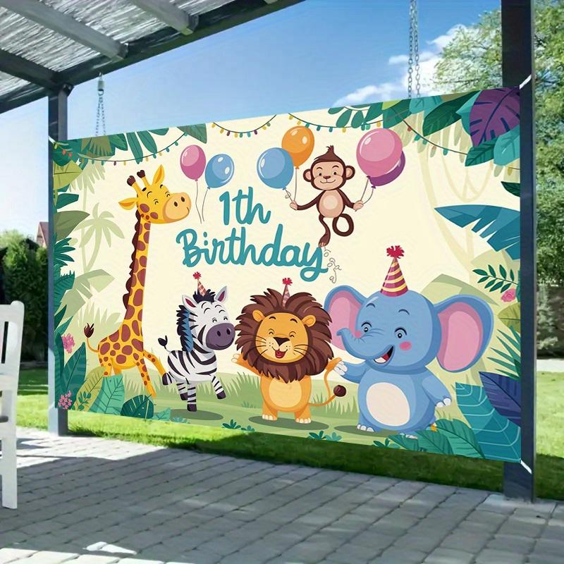 1st Birthday Banner, Cute Photo Backdrop Wall Decor for Baby Party