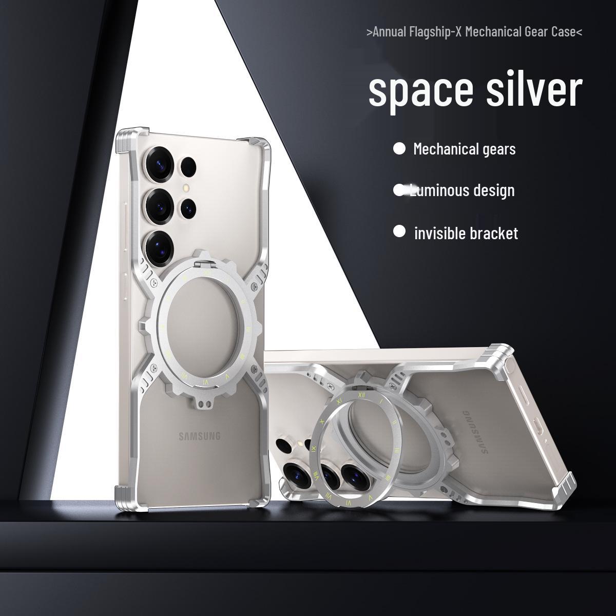 

Samsung S25 Ultra 360° Rotating Anti-Drop Metal X-Type Phone Case Metal Frame for Samsung S23/S22 Ultra