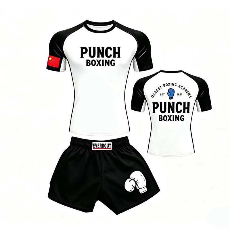 Kids MMA Training Gear Set Short Sleeve Boxing Uniform Muay Thai Kickboxing Combat Sports