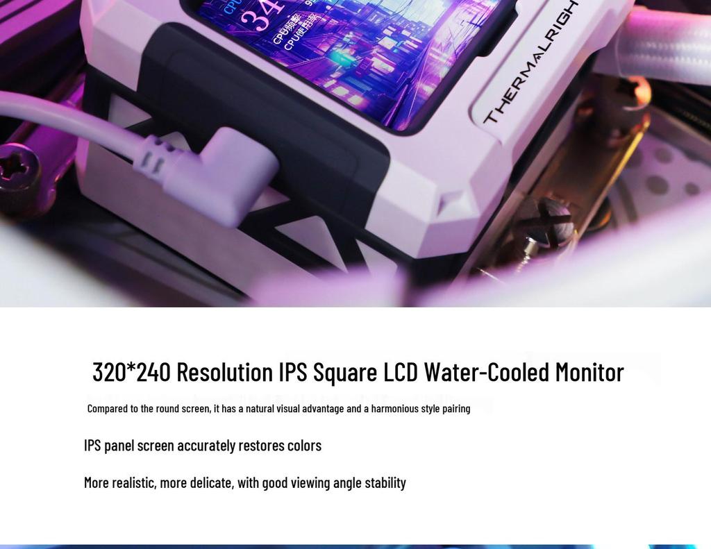 Thermalright Frozen Warframe 280 Ice Armor ARGB White Water Cooler with IPS LCD Display