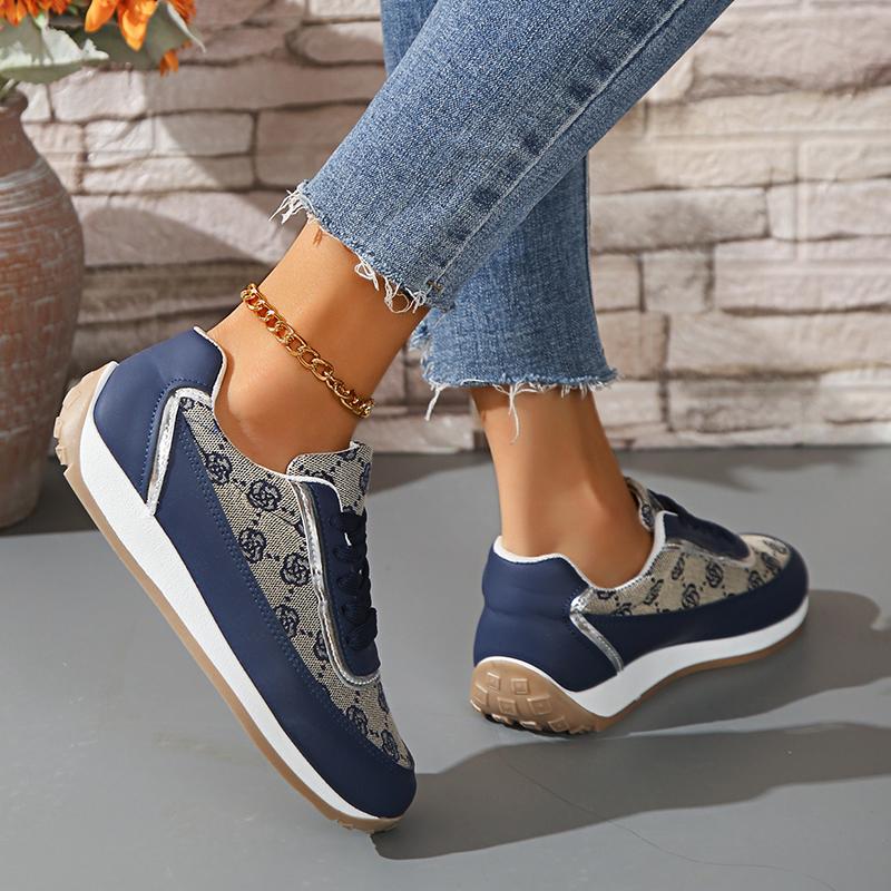 Fashion Fashion Print Platform Sneakers for Women 2025 Spring Casual Comfy Walking Shoes Woman Lightweight Non Slip Lace Up Sports Shoes