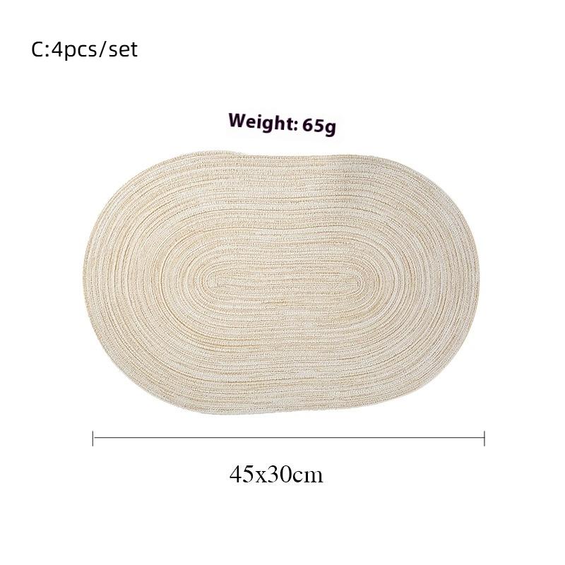 4Pcs/Set Braided Placematwashable Pp Heat Resistant Table Place Mat For Kitchen Xmas Dining Table Party Decor