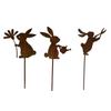Easter Bunny Yard Stake Outdoor Metal Easter Bunny Garden Stake Statue Decor Easter Yard Sign Decoration Outdoor