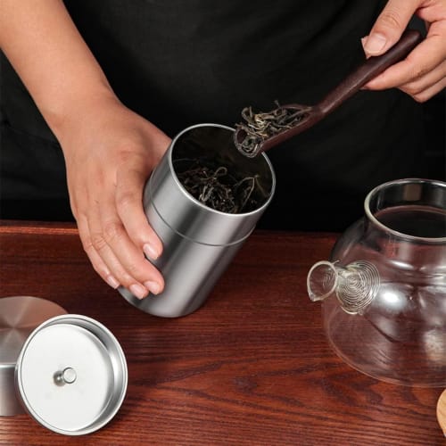 Tea Storage Container, Tea Caddy, Tea Canister, Tea Caddy, Large Capacity, Double Lid, Airtight Jar, Tea Leaf Storage Can, Storage Case, Tea Storage C