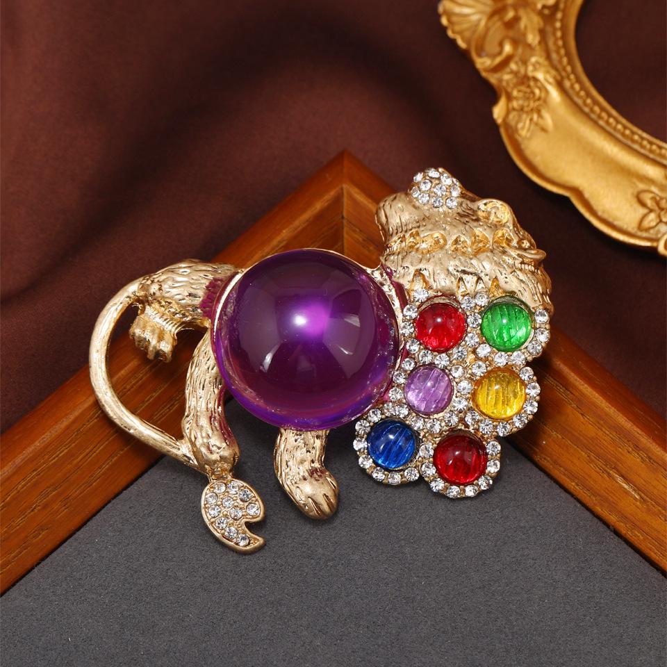 

Брошь Jelly Belly Лев: Матовая золотая брошь со стразами для женских пальто и костюмов