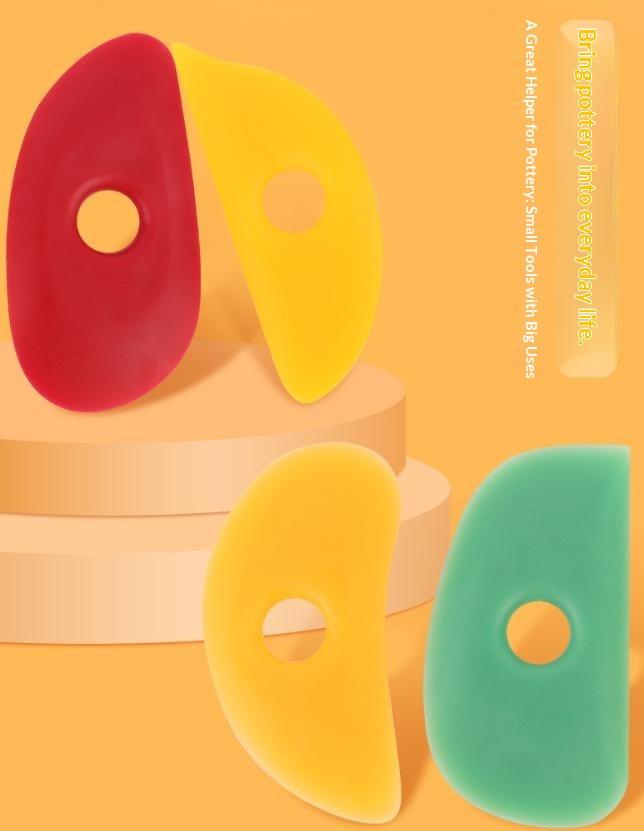 3/4/5/6/7/8/10Pcs  Soft Rubber Solid Color Set, Ceramic Soft Rubber Scraper Tool Set Ceramic Carving And Shaping Tools, Diy Clay