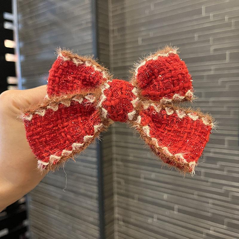 Rote Schleife Prinzessinnenkrone Haarspange für Mädchen - Elegantes Herbst-/Winter-Accessoire
