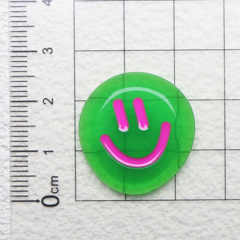 Ice Transparent Round Smiley Face DIY Accessories for Phone Cases, Hairpins & Magnets