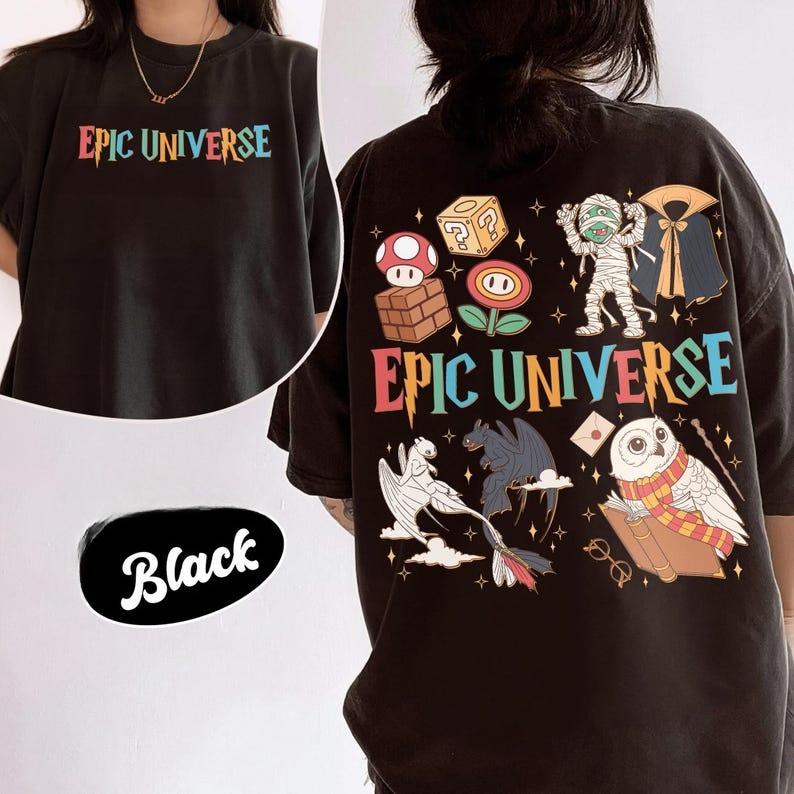 Epic Universe Family Universe Park Trip T-Shirt Orlando Park Funny Summer Fashion Casual Comfortable  Soft Cotton Trip Tees Top