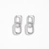 1 Pair Women Earrings Paper Clip Shape Geometric Polished Copper Pure Color Hollow Out Daily Commute Ear Jewelry Short Hanging Earrings