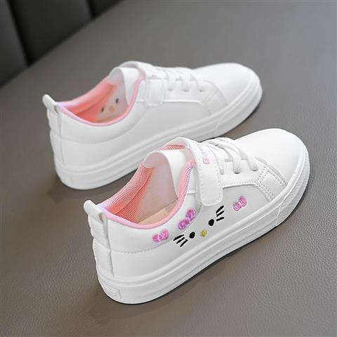 Girls Fashion White Sneakers Kids Casual Canvas Shoes Sports Trainers For 6 To 15 Year Old Students