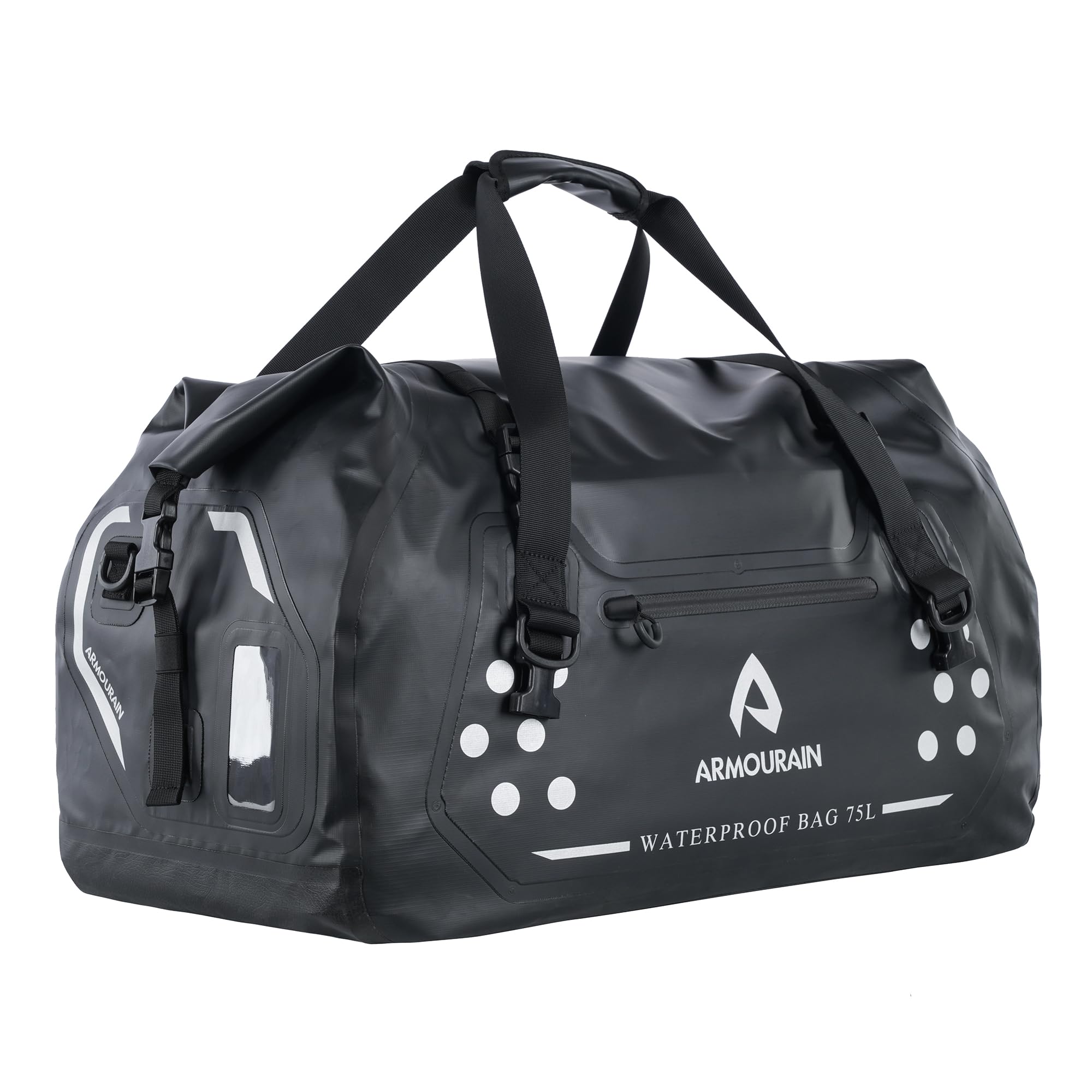 

ARMOURAIN Motorcycle Dry 75L Large Waterproof Duffel Bag for and Kayaks Bag, Travel, Boats, Motorcycles, (Black)