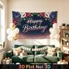 1pc Floral Party Backdrop - Party Supplies