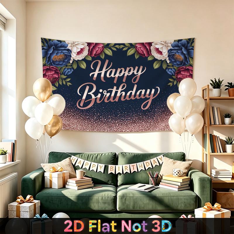 1pc Floral Party Backdrop - Party Supplies