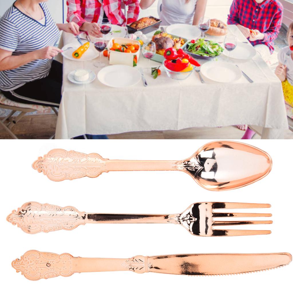 36pcs Plastic Silverware Strong Sturdy Portable Picnic Spoons Fork for Party Festival