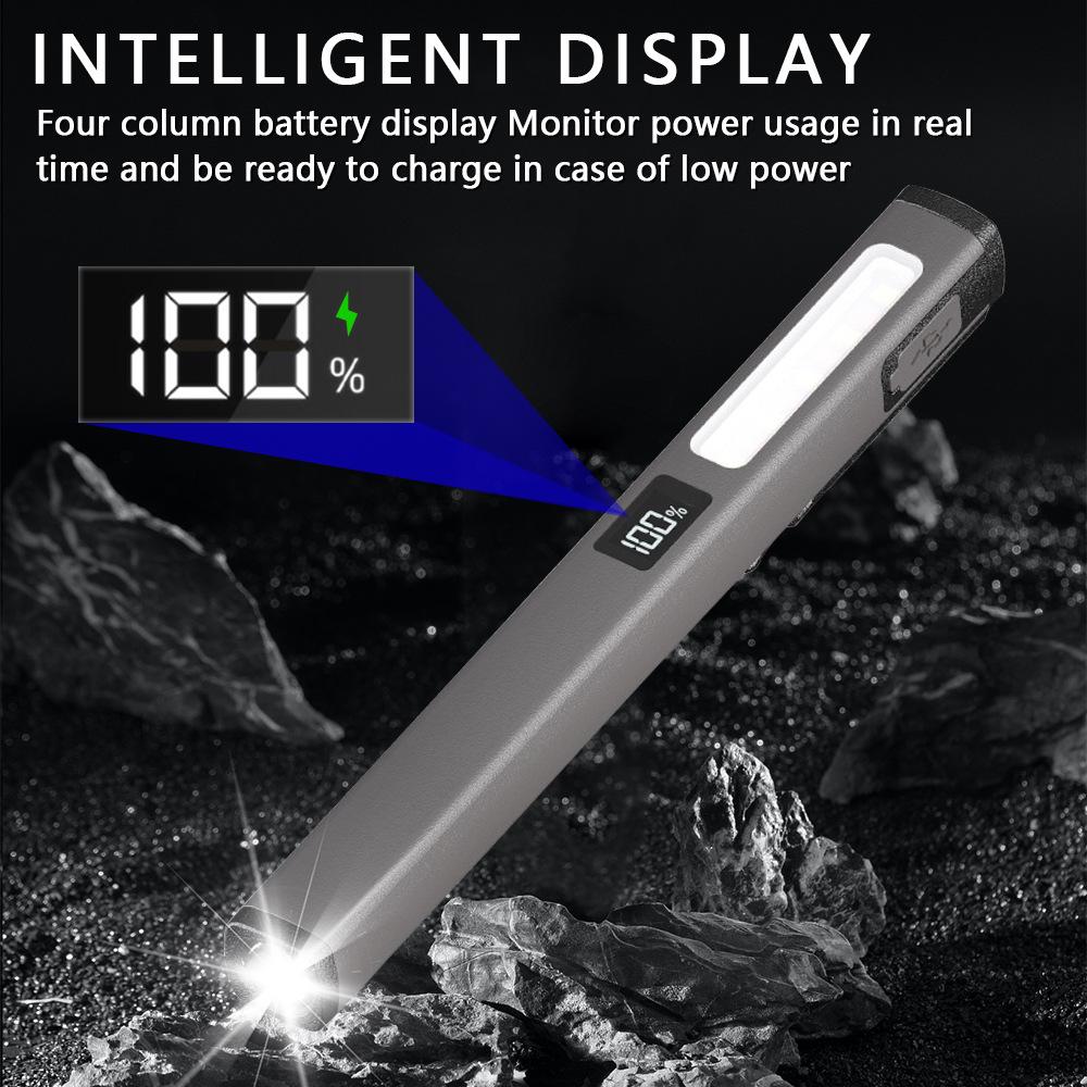 3 Light Source Flashlight Rechargeable Medical Pocket Penlight Magnetic Work Lighting Repair Medical Warning Pen Lamp with Clip