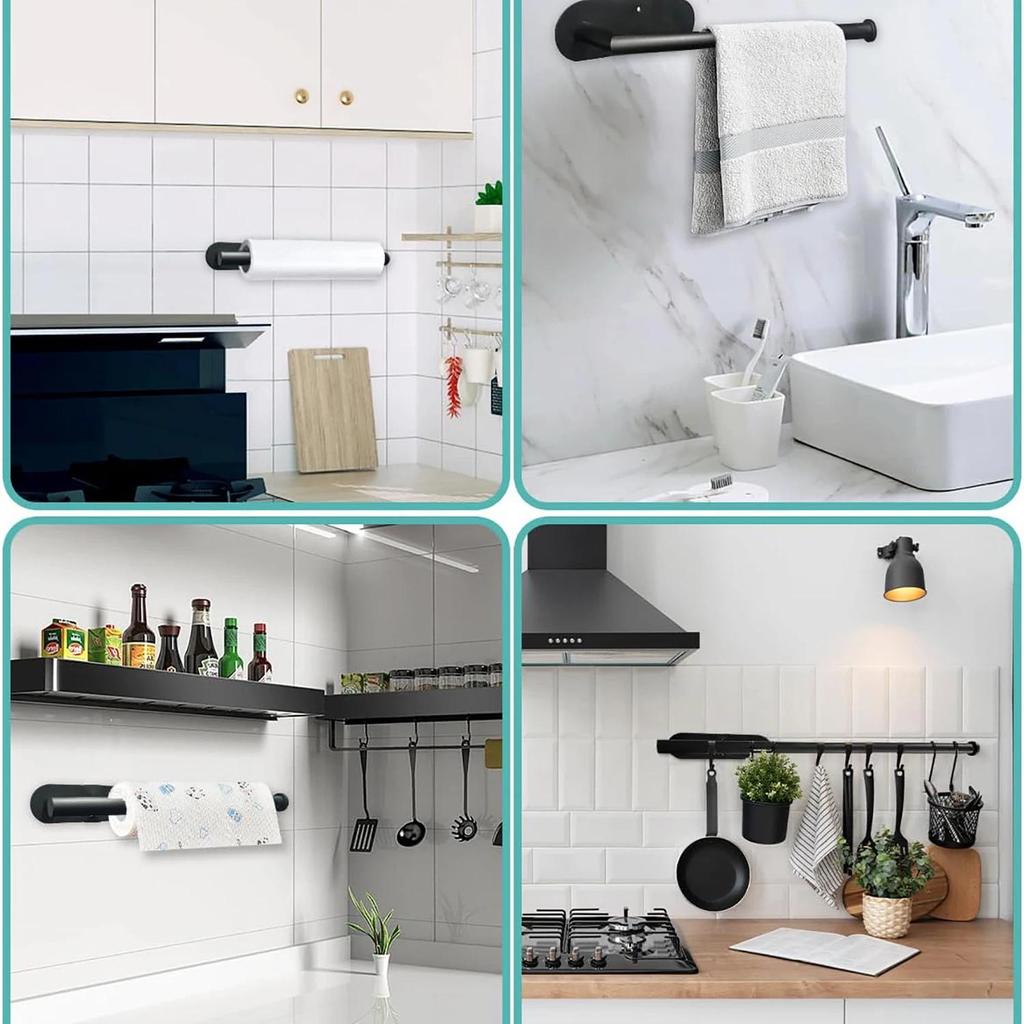 ABS Kitchen Paper Towel Holder Adhesive Tissue Hanger Toilet Roll Paper Dispenser Cabinet Storage Napkin Rack Accessories