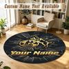 Tapis Rond Nom Personnalisé Motif FC Cologne Tapis Antidérapant Décor de Sol pour la Maison
