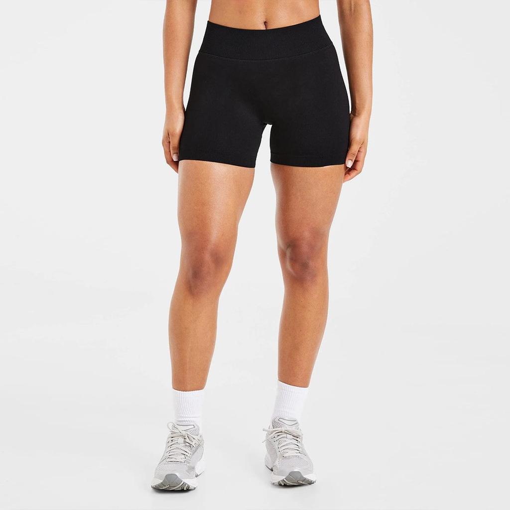 High-Waisted Seamless Peach Booty Yoga Shorts - Women's Sports Running Fitness Wear
