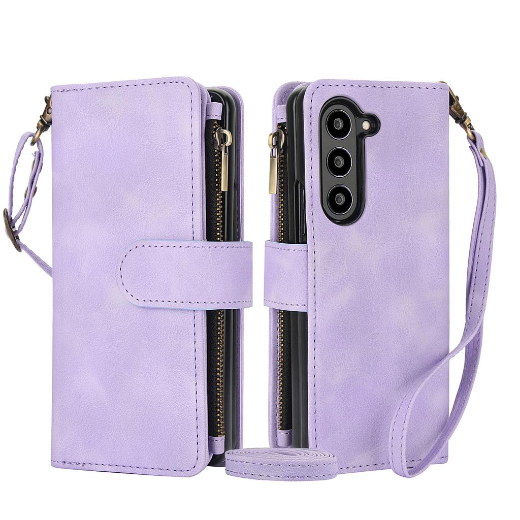 Applicable to Samsung Galaxy Z Fold 6Dreamy Texture Nine-Card Wallet Fold5Card slot flip leather case