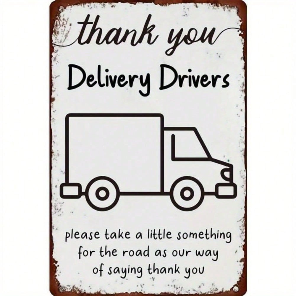 

Vintage Thank You Delivery Driver Metal Tin Sign Rustic Wall Art Home Decor Cafe Office Metal Wall Art Decor For Hallway Kitchen Halloween 20x30 разноцветный