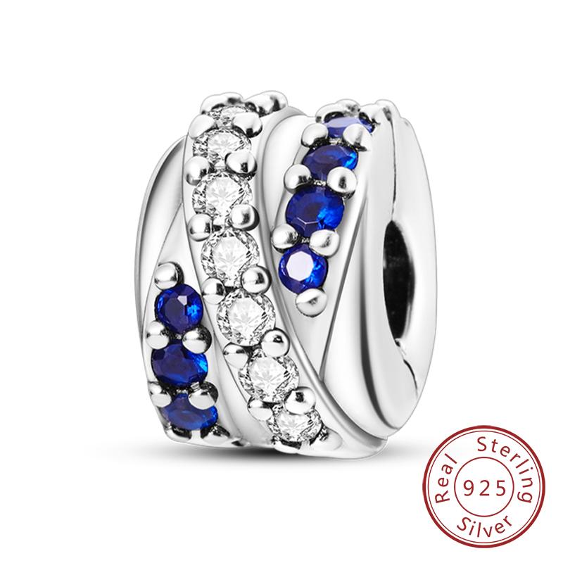 Copper Charms Beads Love Heart Lucky Stars Plane Blue Zircon Charms Pendants Fit Bracelet Charm Women Jewelry