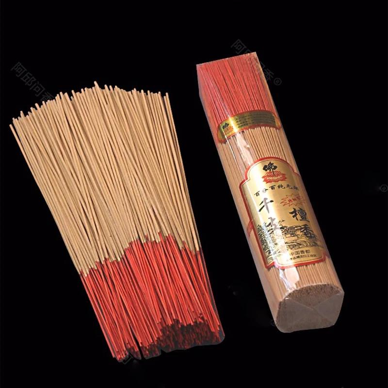 Natural 1000sticks Elegant Household Sandlwood Incense Sticks Light Smokeless Buddha Worship God of Wealth Bamboo Stick Incense